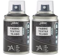 PEBEO - Peinture en Spray pour Textiles 7A - Tissus Naturels et Synthétiques - Base Eau - Sans Solvant - Résistante au Lavage Machine - sur Tissu 100 ml (Lot de 2) Couleur Noir