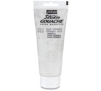 Pébéo - Peinture Gouache 100ml - Tube de Peinture Gouache Qualité Fine - Idéal Travaux Étude - 1 Tube de 100 ml Blanc Permanent