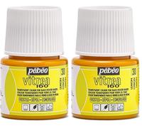 PEBEO - Peinture sur Verre Transparante Vitrea 160°C - Jaune Citron - 45 ML (Lot de 2)