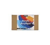 Pebeo - Peintures Acryliques - Studio acrylics - set 12 tubes 20 ml couleurs assorties + accessoires