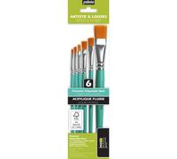 Pinceau Pebeo - 6 brosses Plates en Polyamide doré