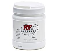 Pébéo - Pop Art Peinture Acrylique - Idéal Pour Applications Généreuses et Grandes Surfaces - Haute Viscosité - 1 Pot de 700 ml - Blanc Titane