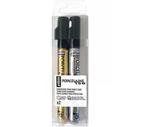 Pebeo Porcelaine 150 or Argent Peinture Stylos Double Marqueur Set Céramique