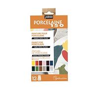 Pébéo - Porcelaine 150 Set Exploration Brillant - Peinture sur Porcelaine - Assortiment 2-12 Flacons de 20 ml - Couleurs Brillantes, Base Eau