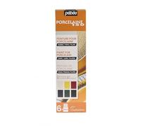 Pébéo - Porcelaine 150 Set Initiation Brillant - Peinture sur Porcelaine - 6 Flacons de 20 ml - Assortiment Ivoire + Citrine + Écarlate + Lapis + Olivine + Anthracite 756471