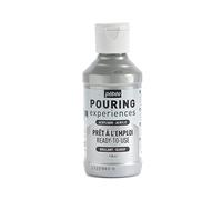 Pébéo Pouring Expériences-Peinture Acrylique Pré-mélangée Prête à l'emploi-Idéal pour Fluid Art, Argent, 118 ml (Lot de 1)