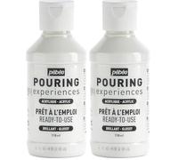 PEBEO Pouring Expériences-Peinture Acrylique Pré-mélangée Prête à l'emploi-Idéal pour Fluid Art, Blanc de Titane, 118 ml (Lot de 2)