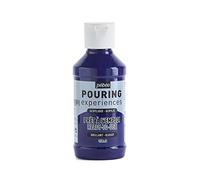 Pébéo Pouring Expériences-Peinture Acrylique Pré-mélangée Prête à l'emploi-Idéal pour Fluid Art, Bleu Cyan, 118 ml