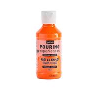 Pébéo Pouring Expériences-Peinture Acrylique Pré-mélangée Prête à l'emploi-Idéal pour Fluid Art, Orange Fluorescent, 118 ml