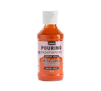 Pébéo Pouring Expériences-Peinture Acrylique Pré-mélangée Prête à l'emploi-Idéal pour Fluid Art, Orange, 118 ml