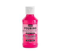 Pébéo Pouring Expériences-Peinture Acrylique Pré-mélangée Prête à l'emploi-Idéal pour Fluid Art, Rose Fluorescent, 118 ml