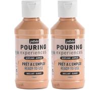 PEBEO Pouring Expériences-Peinture Acrylique Pré-mélangée Prête à l'emploi-Idéal pour Fluid Art, Rose, 118 ml (Lot de 2)