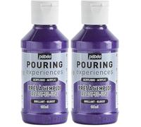 PEBEO Pouring Expériences-Peinture Acrylique Pré-mélangée Prête à l'emploi-Idéal pour Fluid Art, Violet métalique, 118 ml (Lot de 2)