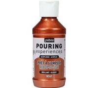Pébéo Pouring Expériences-Peinture Acrylique Pré-mélangée Prête à l'emploi-Idéal pour Fluid Art, Cuivre métalique, 118 ml