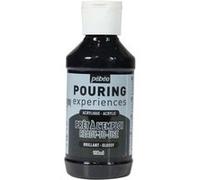 Pébéo Pouring Expériences-Peinture Acrylique Pré-mélangée Prête à l'emploi-Idéal pour Fluid Art, Noir D'Ivoire, 118 ml