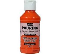 Pébéo Peinture acrylique Pouring Expériences – Pré-mélangée, Prête à l'emploi – Orange 118 ml