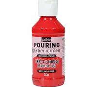 Pébéo Pouring Expériences-Peinture Acrylique Pré-mélangée Prête à l'emploi-Idéal pour Fluid Art, Rouge Magenta, 118 ml