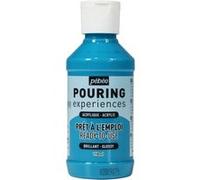 Pébéo - Peinture acrylique Pouring Expériences - Prête à l'emploi - Bleu turquoise 118 ml