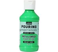 Pébéo Pouring Expériences-Peinture Acrylique Pré-mélangée Prête à l'emploi-Idéal pour Fluid Art, Vert lumière, 118 ml