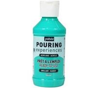 Pébéo Pouring Expériences-Peinture Acrylique Pré-mélangée Prête à l'emploi-Idéal pour Fluid Art, Vert d'eau, 118 ml