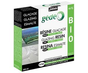 Pébéo - Résine Glaçage Biosourcée Gédéo - Kit Résine de Glaçage Biosourcée à 40% - Transparente et Brillante - Tous Supports - Pour Coulage et Relief - 300 ml