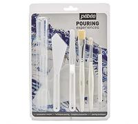 Pébéo Set Pouring Experiences – 11 pièces: 2 couteaux, 2 pinceaux, marbreur, spatule, 5 pipettes