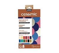 Pébéo - Set Exploration Ceramic - Kit de Peinture Céramique, Idéale Décoration Terre Cuite, Faïence - 12 Flacons de 20 ml, Coloris Assortis