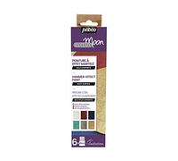 Pébéo - Set Initiation Fantasy Moon - Peinture Effet Martelé Multi-Support - 6 Flacons de 20 ml Assortis - Couleurs Perle + Carmin + Bleu métal + Emeraude + Voile de fumée + Or