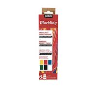Pébéo Set Initiation Marbling – Kit peinture sur soie 6x20 ml (pipette) + 1 flacon Bain Marbling