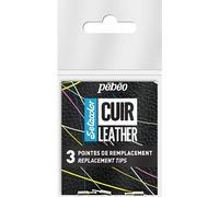 PEBEO Set Setacolor Marqueur Cuir et Similicuir - Personnalisation Sac, Chaussure-Résistance Rayures, pliures, frottements-Sachet 3 Pointes de Rechange Extra-Fines, Voir Description