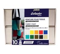 Pébéo Setacolor Coffret Collection Opaque - Kit Peinture Textile - 10 Flacons De 45 Ml Assortis