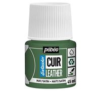 PEBEO - Setacolor Cuir -Peinture Acrylique pour Cuir et Similicuir - Personnalisation Sac, Chaussure, Sneaker- Résistance rayures, pliures, frottements - Finition Mate/Satinée - Vert Kaki - 45 ml
