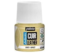 Pébéo - Setacolor Cuir - Peinture Acrylique pour Cuir et Similicuir - Personnalisation Sac, Chaussure, Sneaker- Résistance rayures, pliures, frottements - Effet Paillette - Paillette Or - 45 ml