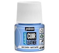 PEBEO - Setacolor Cuir - Peinture Acrylique pour Cuir et Similicuir - Personnalisation Sac, Chaussure, Sneaker- Résistance rayures, pliures, frottements - Finition Mate/Satinée - Bleu Glace - 45 ml