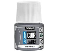PEBEO - Setacolor Cuir - Peinture Acrylique pour Cuir et Similicuir - Personnalisation Sac, Chaussure, Sneaker - Résistance rayures, pliures, frottements - Effet Métal - Métal Argent - 45 ml