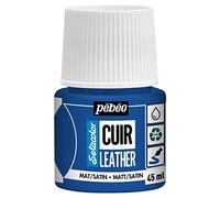 Pébéo - Setacolor Cuir -Peinture Acrylique pour Cuir et Similicuir - Personnalisation Sac, Chaussure, Sneaker- Résistance rayures, pliures, frottements - Finition Mate/Satinée - Bleu Ultramarin- 45 ml