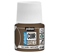 PEBEO - Setacolor Cuir -Peinture Acrylique pour Cuir et Similicuir - Personnalisation Sac, Chaussure, Sneaker- Résistance rayures, pliures, frottements - Finition Mate/Satinée - Brun Expresso - 45 ml