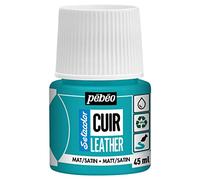 Pébéo - Setacolor Cuir -Peinture Acrylique pour Cuir et Similicuir - Personnalisation Sac, Chaussure, Sneaker- Résistance rayures, pliures, frottements - Finition Mate/Satinée - Bleu Turquoise - 45 ml