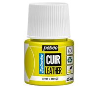 PEBEO - Setacolor Cuir - Peinture Acrylique pour Cuir et Similicuir - Personnalisation Sac, Chaussure, Sneaker - Résistance rayures, pliures, frottements - Effet fluo - Jaune Fluo - 45 ml