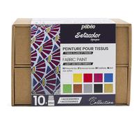 Pebeo Setacolor Opaque Collection Set 10x 45ml Peintures pour Tissus Textiles 758481