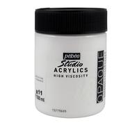 Pebeo Studio Acrylic Peinture Haute Viscosité Grand Pot 500ml, Blanc Titane