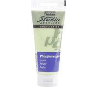 Pébéo – Gel phosphorescent Studio Acrylics – liant acrylique autoluminescent – Jaune 100 ml