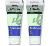 PEBEO - Studio Acrylics 100 ML Gel Phosphorescent Vert - Liant Acrylique Peinture Phosphorescente Autoluminescente - Gel Peinture Phosphorescente Acrylique - Vert 100 ml (Lot de 2)