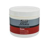 Pébéo - Studio Acrylics 500 ML Gesso - Gesso Blanc - Sous-couche Peinture Acrylique pour Préparer Tous vos Supports - Pot de Gesso Acrylique Blanc 500 ml