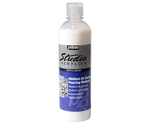 Pébéo - Studio Acrylics - Auxiliaire pour Peinture Acrylique - Médium de Lissage Pouring et Vernis - Liant Acrylique Fluide - Transparent et Brillant - Non Jaunissant - Flacon de 250 ml 524550