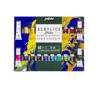 Pébéo Peinture acrylique Studio – Coffret 40 x 20 ml, haute viscosité, pinceau inclus