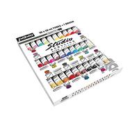 Pébéo - Studio Acrylics Etui Assortis - Kit Tubes de Peinture Acrylique et Pinceau - Assortiment Pébéo Acrylique - 30 tubes de 20 ml, Blanc