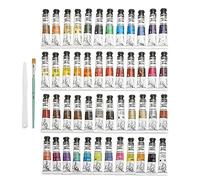 PEBEO - Studio Acrylics - Set 48 Tubes 20 Ml Couleurs Assorties + Accessoires - Kit de Peinture Acrylique pour Artiste et Débutant - Pinceaux + Spatule + Carton Toilé - Couleurs Lumineuses