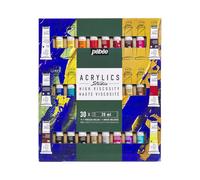 PEBEO Studio Acrylics-Set Peinture Acrylique, Couleurs complémentaires, 30 x 20 ml + Pinceau