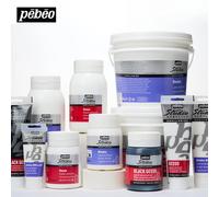 Pebeo Studio - plastique acrylique blanc/noir, 250ml/500ml/1 litre, pour préparer les raisons malnter telles que les tissus, le carton, le papier et le bois 500ml White Gesso